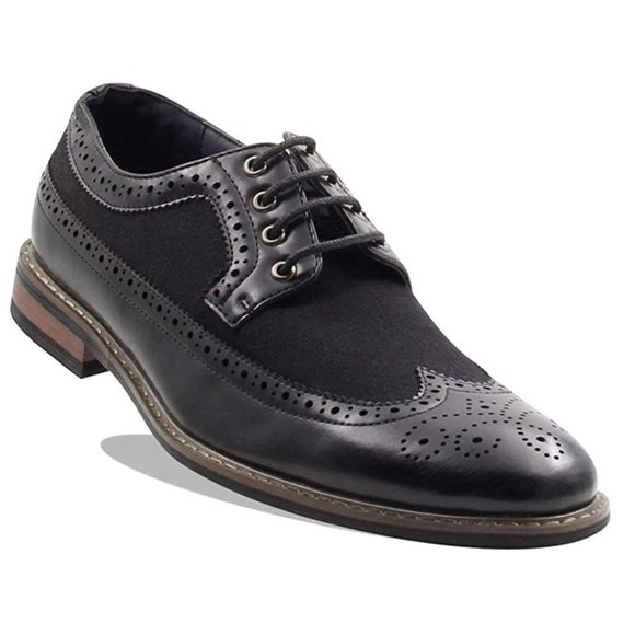 Men's Spectator Tweed Plaid Two Tone Wingtips Oxfords Perforated Lace Up Dress S - Picture 1 of 13